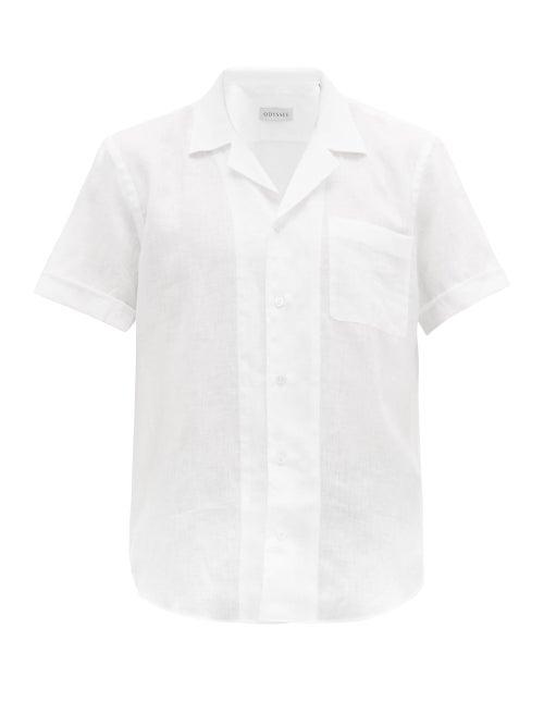 Matchesfashion.com Odyssee - Cuban Collar Linen Shirt - Mens - White