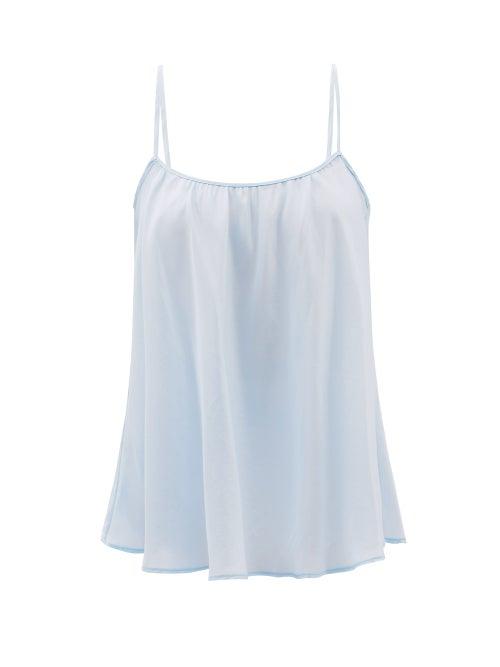 Loup Charmant - Scoop-neck Silk Cami Top - Womens - Blue