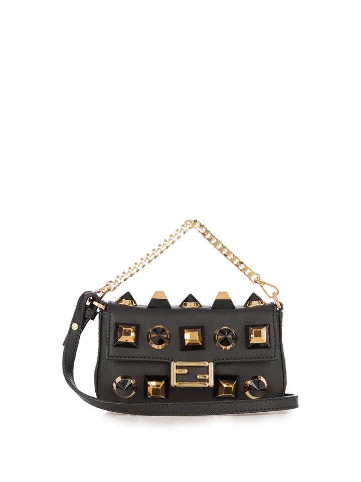 Fendi Micro Baguette Embellished Cross-body Bag