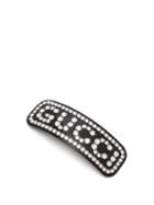 Matchesfashion.com Gucci - Crystal Logo Resin Hair Slide - Womens - Black