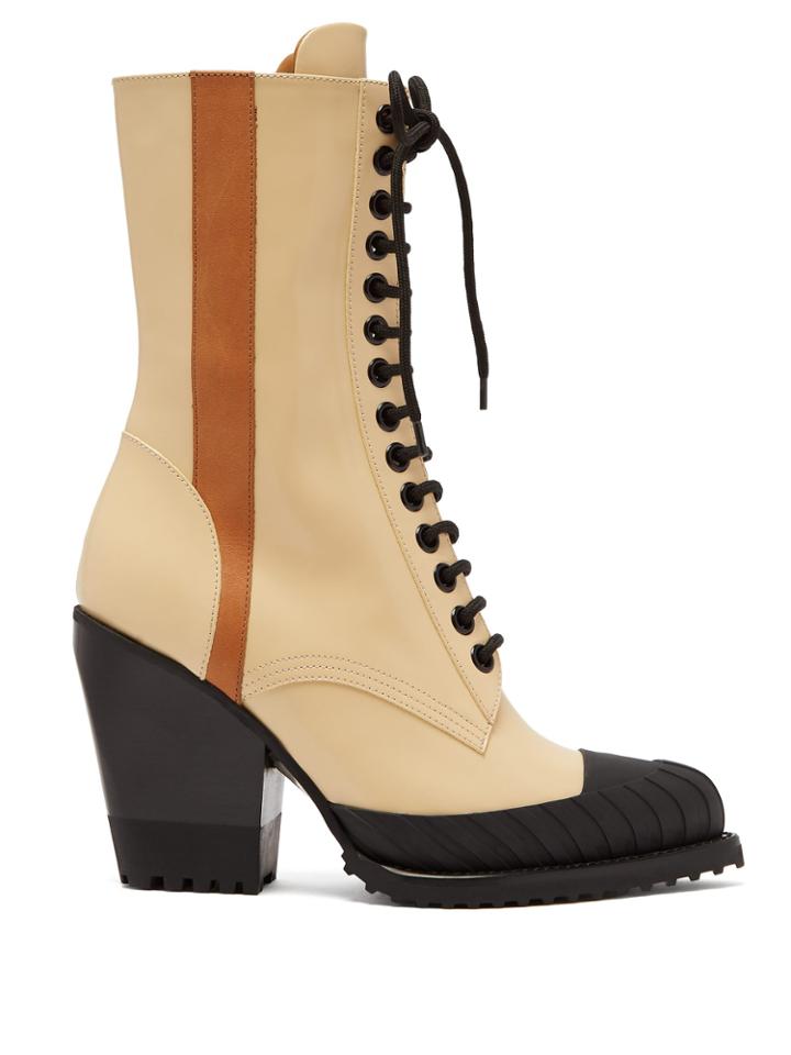 Chloé Rylee Leather Lace-up Boots