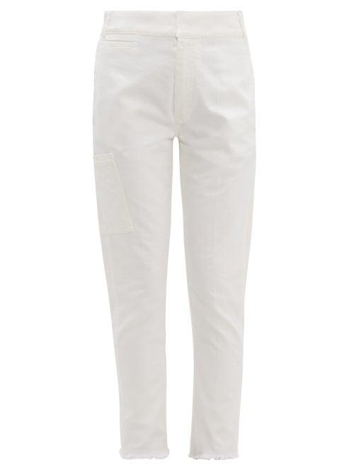 Matchesfashion.com Haider Ackermann - Raw Edge Cotton Trousers - Womens - Ivory