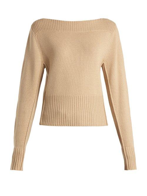 Matchesfashion.com Chlo - Boat Neck Cashmere Sweater - Womens - Light Brown
