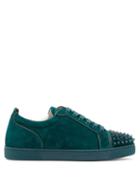 Matchesfashion.com Christian Louboutin - Louis Junior Studded Suede Trainers - Mens - Green