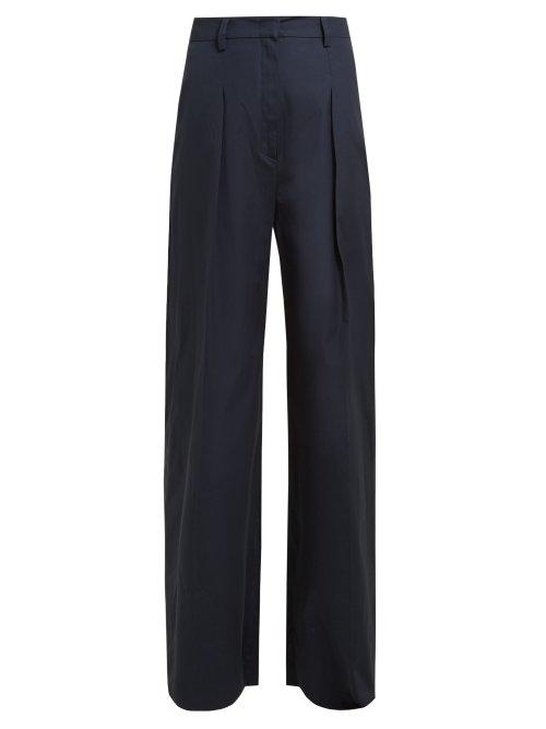 Matchesfashion.com Max Mara Studio - Comune Trousers - Womens - Navy