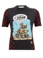 Matchesfashion.com Marine Serre - Upcycled Motomania Print Jersey T Shirt - Womens - Black Multi