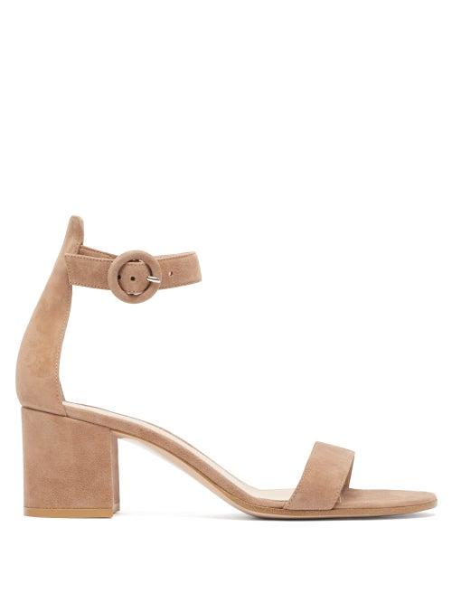 Ladies Shoes Gianvito Rossi - Portofino 60 Suede Sandals - Womens - Nude