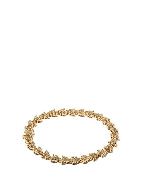 Ladies Fine Jewellery Jacquie Aiche - Liz Diamond & 14kt Gold Tennis Bracelet - Womens - Crystal