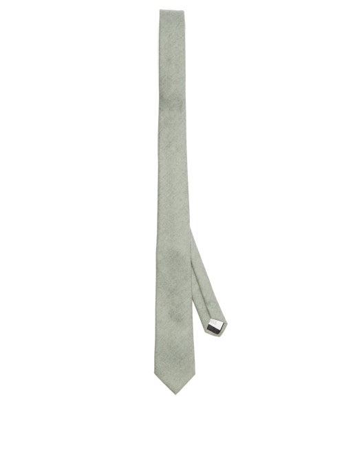 Matchesfashion.com Comme Les Loups - Terence Slubbed Cashmere Tie - Mens - Grey