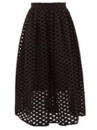 Matchesfashion.com Mara Hoffman - Cecilia Broderie Anglaise Cotton Midi Skirt - Womens - Black