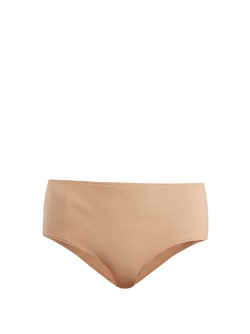 Matchesfashion.com Rochelle Sara - The Natalie Mid Rise Bikini Briefs - Womens - Nude