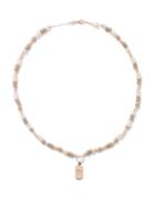 Diane Kordas - Evil Eye Diamond & 14kt Rose-gold Beaded Necklace - Womens - Nude