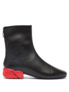 Raf Simons - Solaris-high Leather Boots - Mens - Black Red