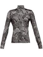 Matchesfashion.com Paco Rabanne - Open-back Flocked-lam Top - Womens - Black Silver