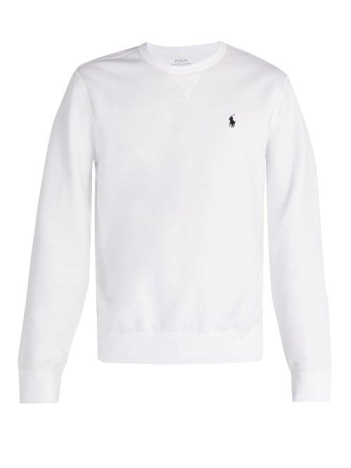 Matchesfashion.com Polo Ralph Lauren - Logo Embroidered Crew Neck Jersey Sweatshirt - Mens - White
