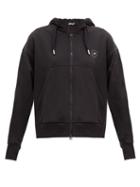 Matchesfashion.com Adidas By Stella Mccartney - Zipped Organic-cotton Jersey Hooded Sweatshirt - Womens - Black
