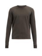Matchesfashion.com Bottega Veneta - Cotton-blend Waffle-jersey Sweatshirt - Mens - Green