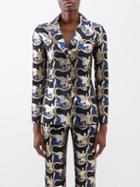 La Doublej - 24/7 Metallic-jacquard Suit Jacket - Womens - Black Multi