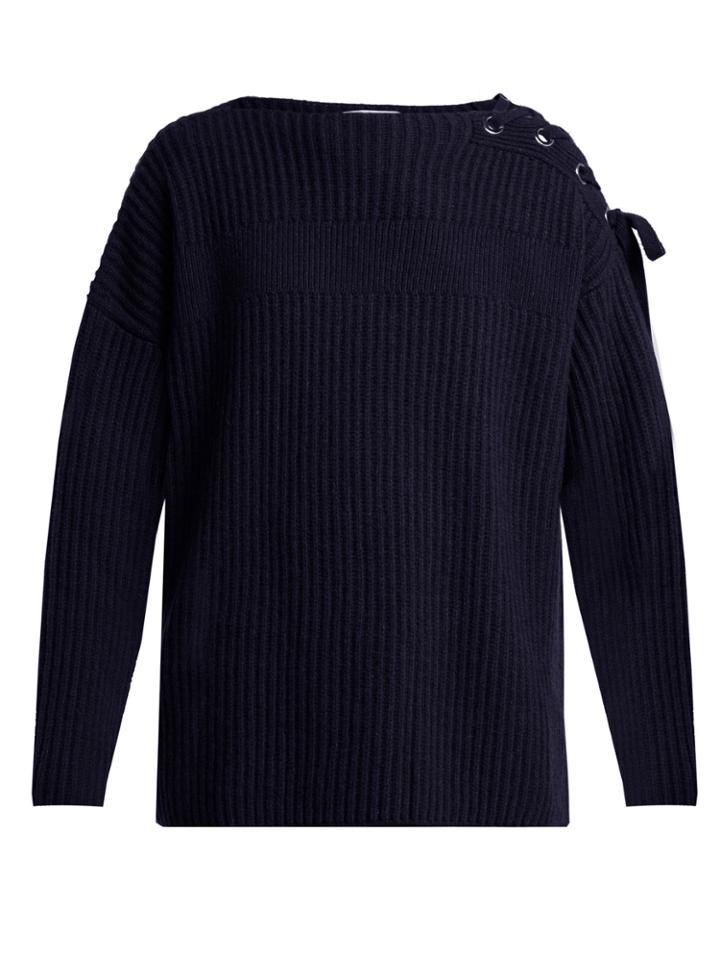 Stella Mccartney Lace-up Cashmere-blend Sweater