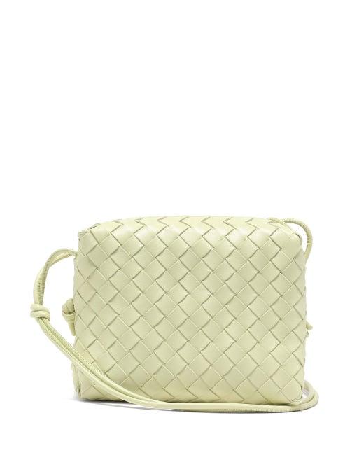 Bottega Veneta - Loop Small Intrecciato-leather Cross-body Bag - Womens - Yellow