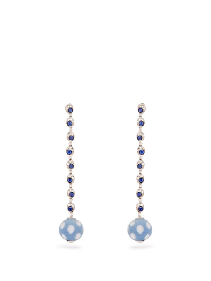 Francesca Villa Pois Pois Diamond & Sapphire White-gold Earrings