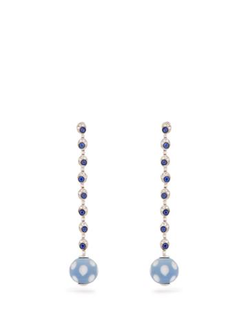 Francesca Villa Pois Pois Diamond & Sapphire White-gold Earrings