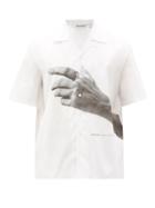 Matchesfashion.com Neil Barrett - The Other Hands-print Cotton-poplin Shirt - Mens - White Black