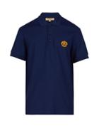 Matchesfashion.com Burberry - Logo Embroidered Cotton Piqu Polo Shirt - Mens - Navy
