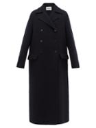 Matchesfashion.com Jil Sander - Double Breasted Wool Blend Coat - Womens - Navy