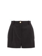 Matchesfashion.com Versace - High-rise Wool-blend Shorts - Womens - Black
