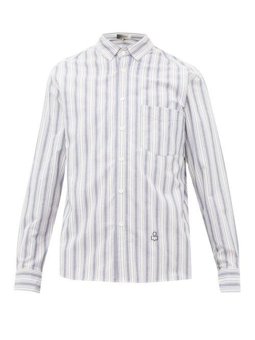 Matchesfashion.com Isabel Marant - Jason Striped Cotton Shirt - Mens - Blue