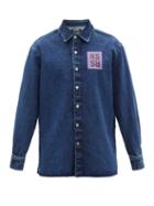 Matchesfashion.com Raf Simons - Logo-patch Denim Shirt - Mens - Blue
