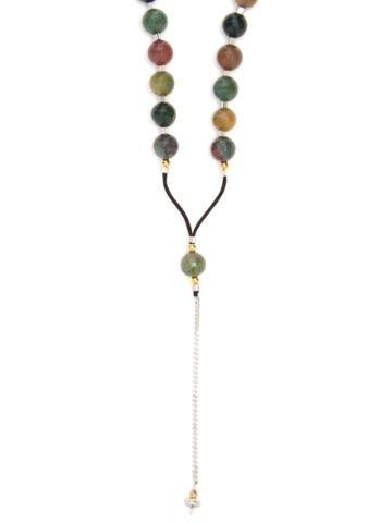 Black Dakini Moss-agate And Cord Necklace