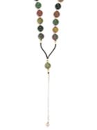 Black Dakini Moss-agate And Cord Necklace