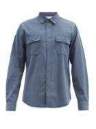 Matchesfashion.com Frame - Patch-pocket Lyocell-blend Twill Shirt - Mens - Navy