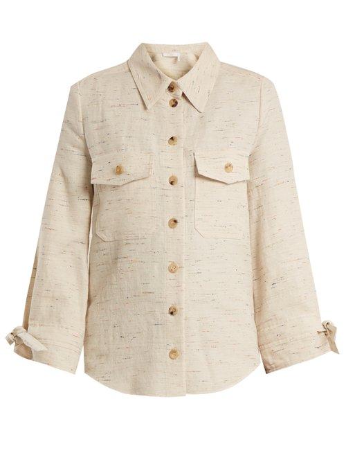 Matchesfashion.com Chlo - Flecked Cotton Blend Shirt - Womens - Beige Multi