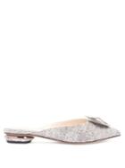 Matchesfashion.com Nicholas Kirkwood - Eden Crystal Embellished Boucl Backless Loafers - Womens - Silver