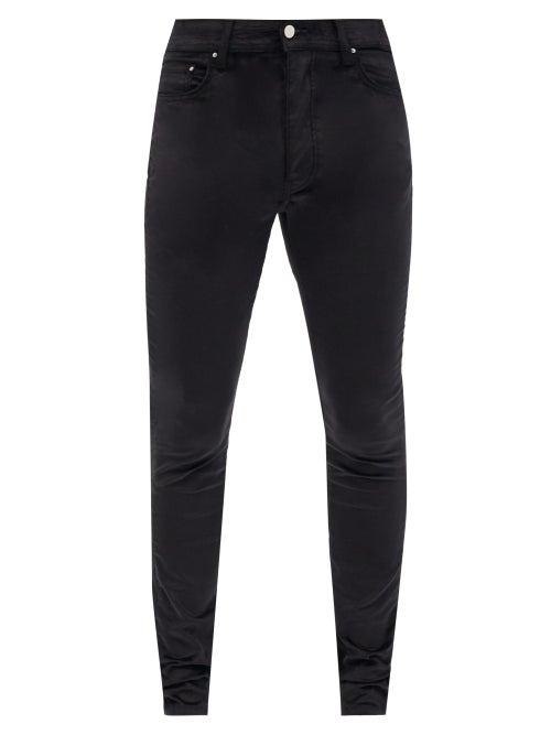 Matchesfashion.com Amiri - Velvet Cotton-blend Skinny-fit Trousers - Mens - Black