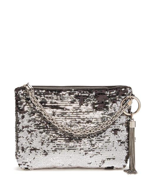 Matchesfashion.com Jimmy Choo - Callie Sequinned Tassel Clutch - Womens - Black Multi