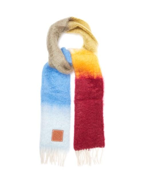 Matchesfashion.com Loewe - Striped Brushed Mohair And Wool Scarf - Mens - Multi