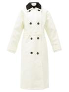 Matchesfashion.com Stand Studio - Marissa Coated Canvas Faux Fur Lined Trench Coat - Womens - White