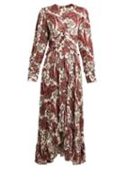 Matchesfashion.com Isabel Marant - Jorja Paisley Print Silk Blend Dress - Womens - Red Multi