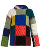 Matchesfashion.com Burberry - Patchwork Wool Blend Hooded Sweater - Womens - Multi