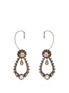 Matchesfashion.com Alexander Mcqueen - Crystal Embellished Drop Earrings - Womens - Black