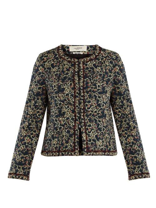 Matchesfashion.com Isabel Marant Toile - Hustin Floral Print Quilted Jacket - Womens - Black Print