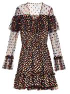 Marco De Vincenzo Polka-dot Embroidered Tulle Dress