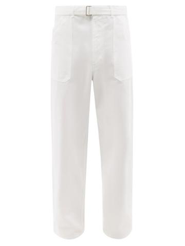 Auralee - Belted Cotton-twill Trousers - Mens - White