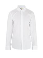 Matchesfashion.com Gucci - Text Embroidered Single Cuff Cotton Poplin Shirt - Mens - White