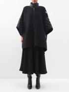 Moncler - High-neck Diamond-quilted Wool Poncho - Womens - Black