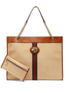 Matchesfashion.com Gucci - Rajah Web Striped Canvas Tote Bag - Womens - Beige Multi